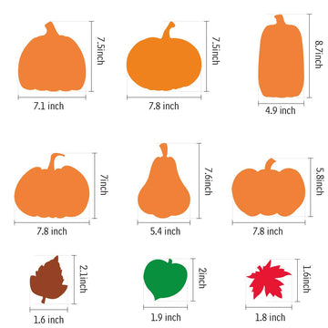 Hifunwu 30Pcs Halloween Foam Pumpkin Craft Kit Decorations with Foam Fall Maple Leaves Rhinestone Stickers for Halloween Thanksgiving Art Crafts