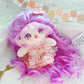 niannyyhouse 20cm Plush Doll Purple Wave Roll Hair Girl Humanoid Stuffed Body Wearable Clothing Dress Up Gifts (3-with Skeleton)