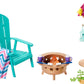 Barbie Furniture & Accessories Set, Doll House Décor, 10+ Pieces for Backyard Patio with Chair, Firepit, Birdhouse, Bird & More