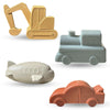 Brooklyn Neutral Vehicle Bath Set, Non Toxic Aesthetic Toys for Baby and Toddler, Includes a Car, Plane, Excavator and Train, Perfect for Bathtub