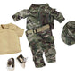 American Fashion World Military Army Outfit for 18 Inch Dolls - Camo Jacket, Pants, Hat, Shirt, and Sneakers