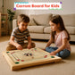 Carrom Board Game - Wooden Strike and Pocket Game Set with Group of Black and Beige Coins, 2 Red Queen Coins, Striker Coin, and Cue Sticks by Hey Play