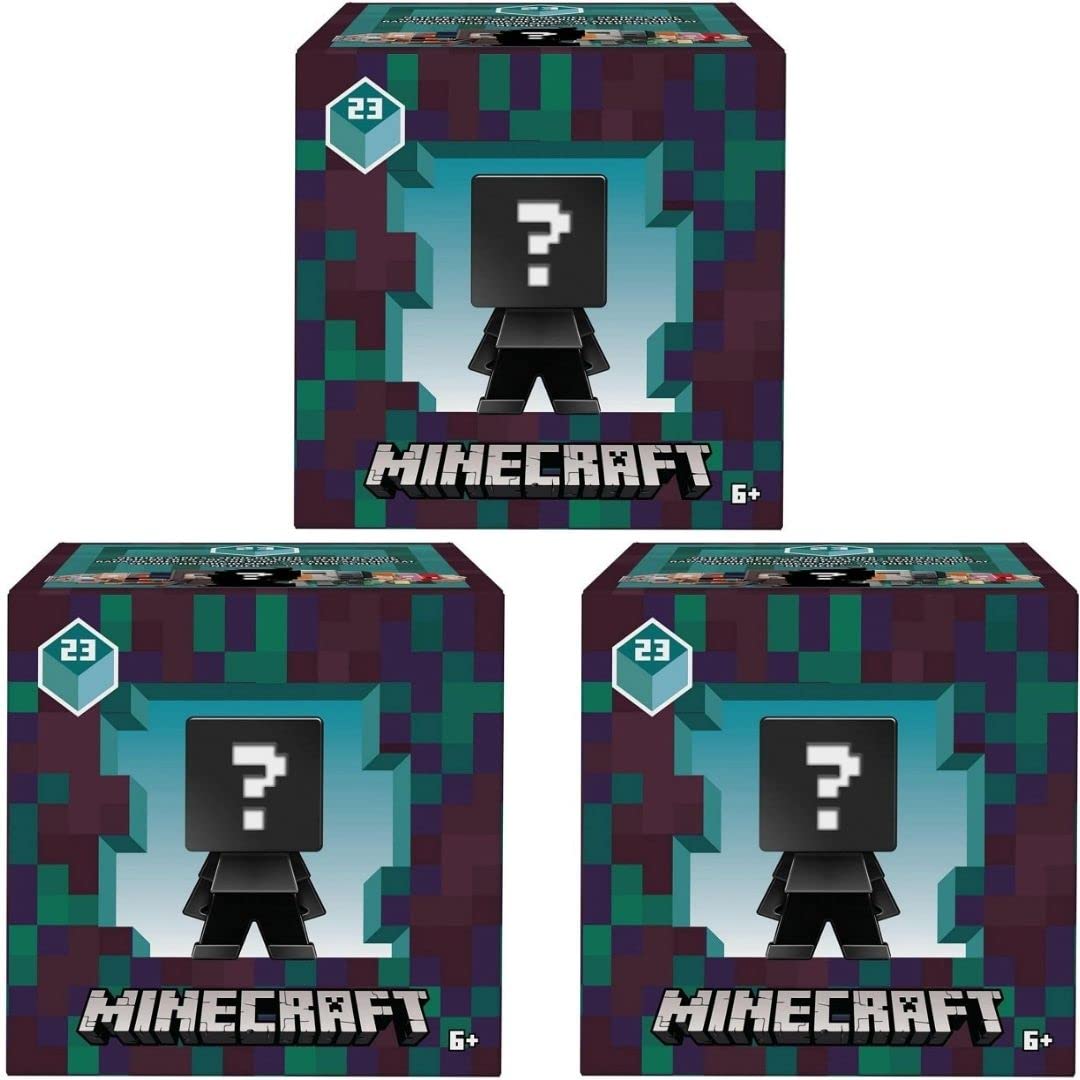 Minecraft Nether Series 23 Mini Figure Mystery Box - Bundle of 3 Blind Boxes | Surprise 1-1.5? Collectibles - Ages 6+