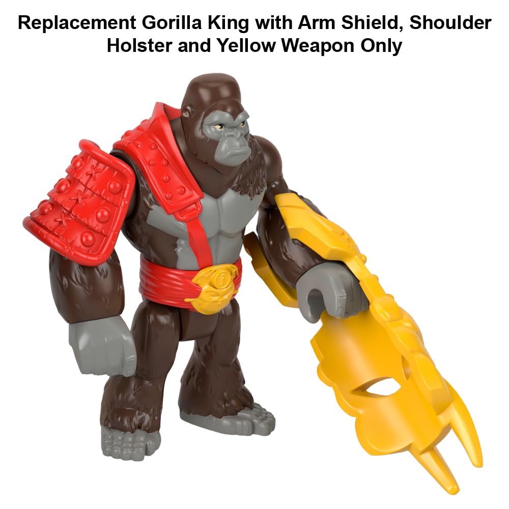 Fisher-Price Replacement Part Imaginext Gorilla Fortress Playset - HML57 - GYX00 ~ Replacement Posable Gorilla King with Arm Shield, Shoulder Holster