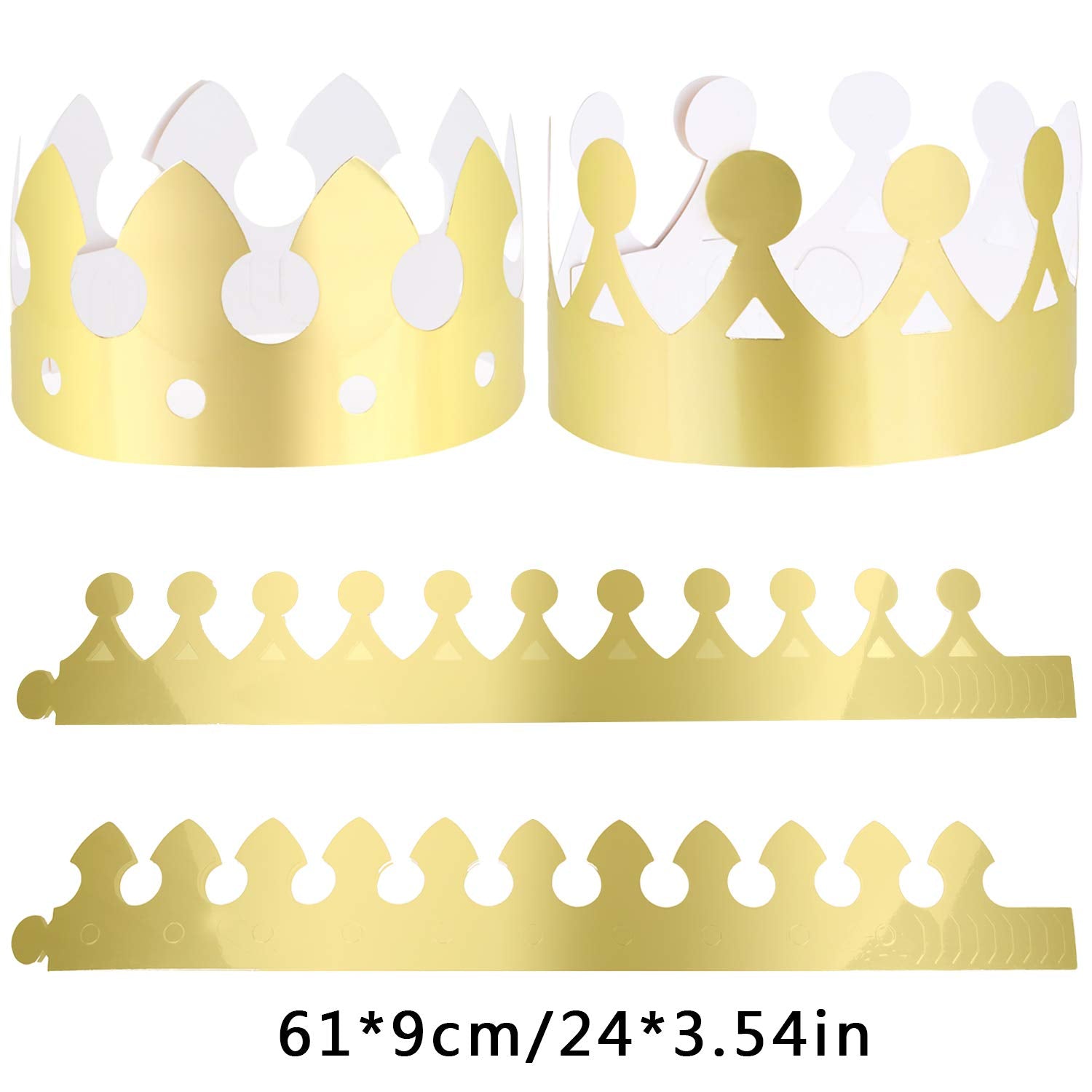 LOCOLO 30 Pieces Golden Paper Crown Gold Paper Crowns Birthday Party Bulk