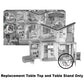 Mattel Replacement Part for Barbie Malibu House Playset - FXG57 ~ Replacement Table Top and Table Stand, White