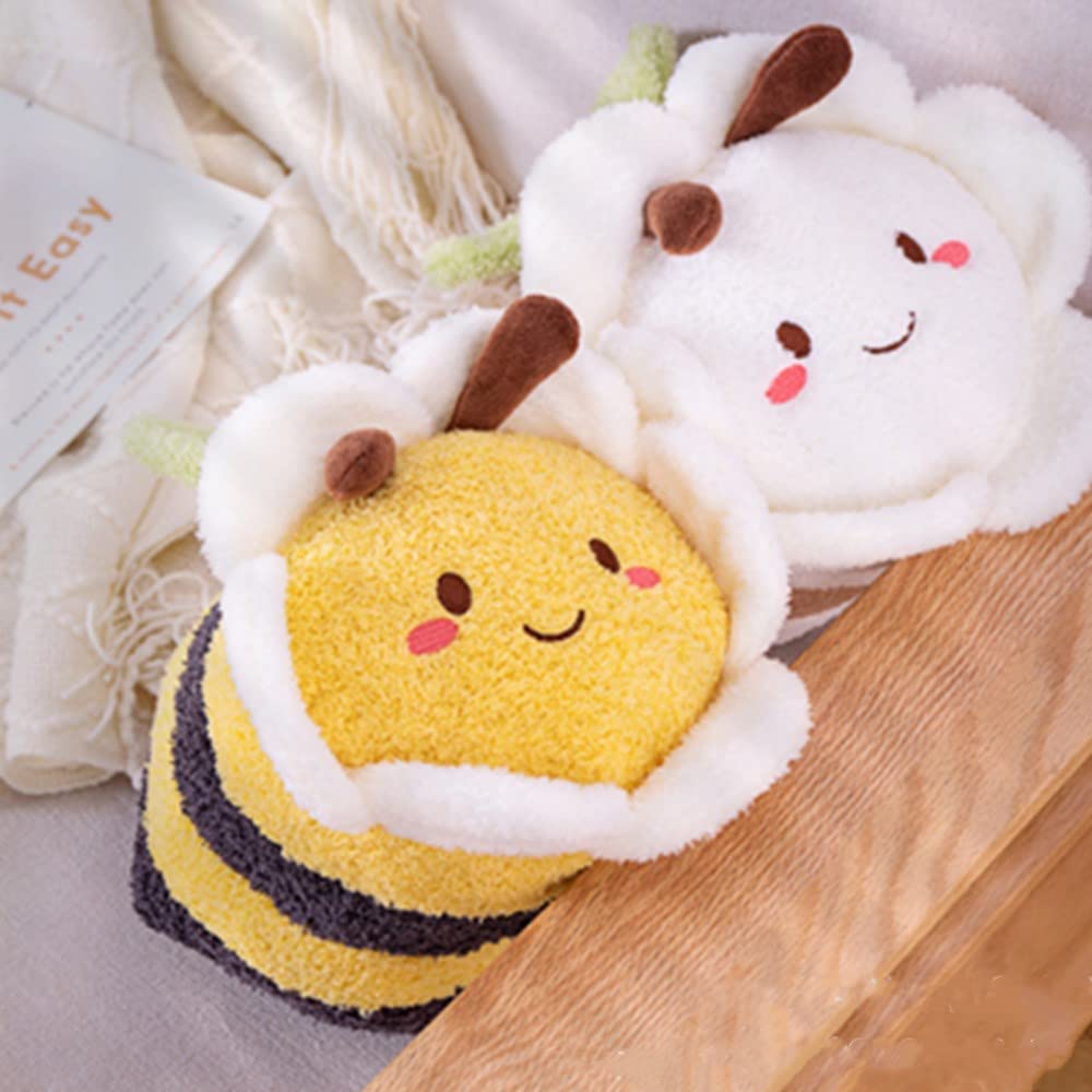 OUKEYI 12 Inch Bee Plush Toy, Cuddly Bee Pillow ?Soft Honeybee Hugging Pillows Plush Doll Gift for Kids Birthday Party,Christmas,Valentine