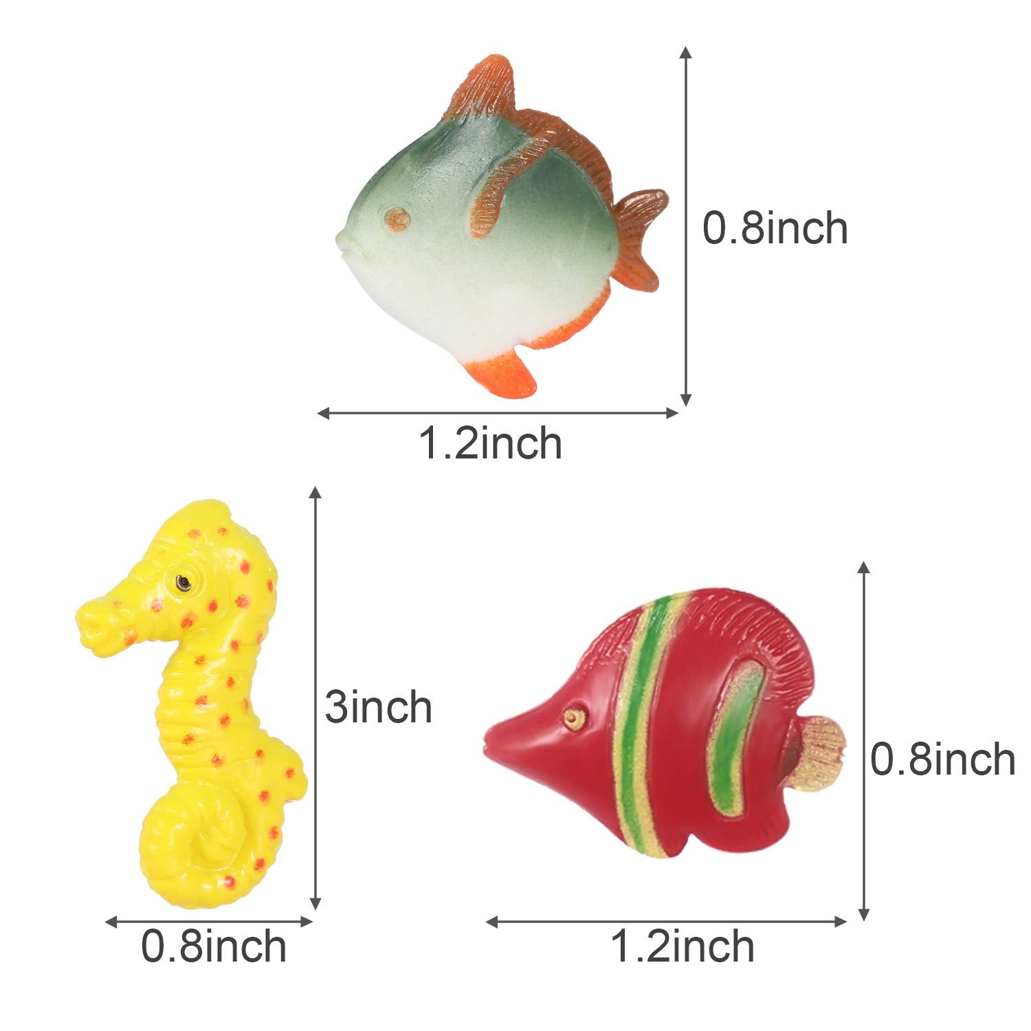Boao 48 Pcs Small Plastic Fish Toys Assorted Mini Fish Party Favor for Kid