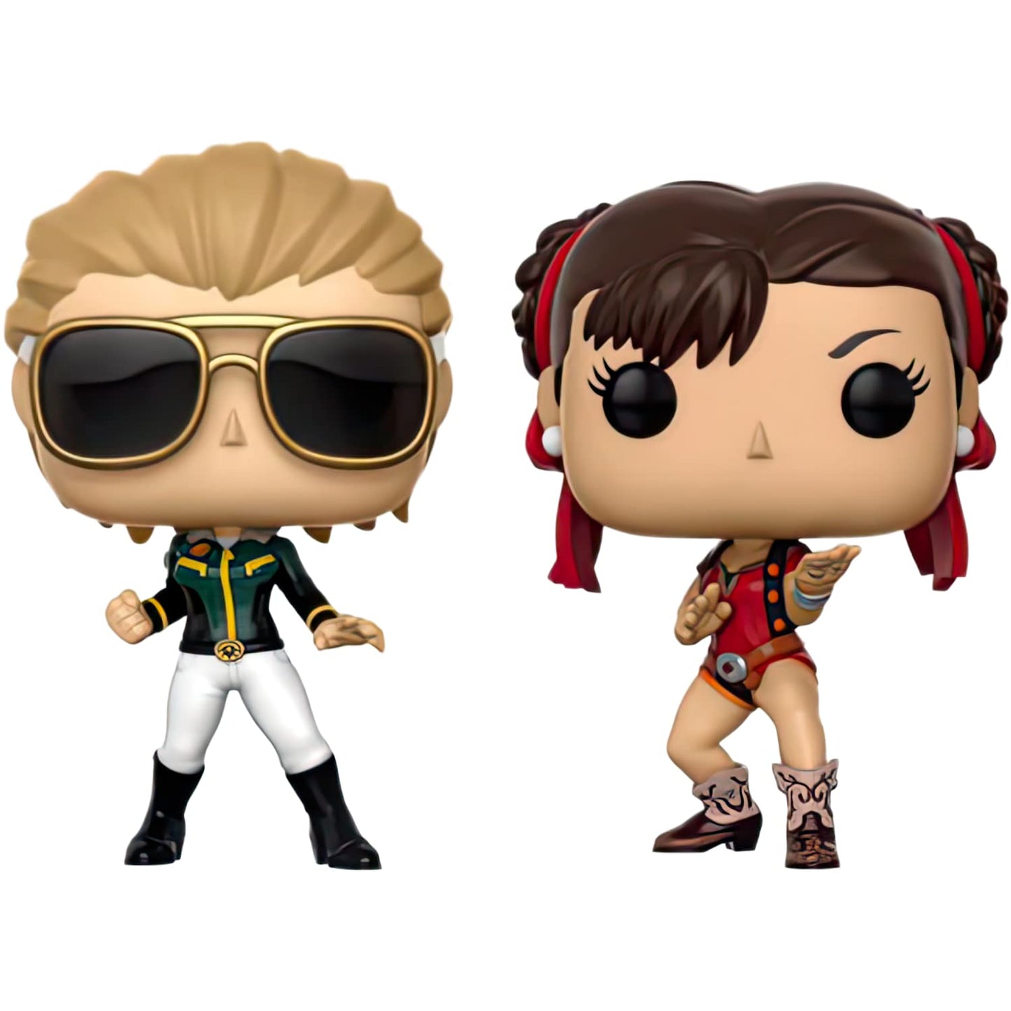Funko C a p t a i n M a r v e l & C h u n -L i (Hot Topic Exc): P o p ! Vinyl Figurine Bundle with 1 Compatible Protector (23978 - B)