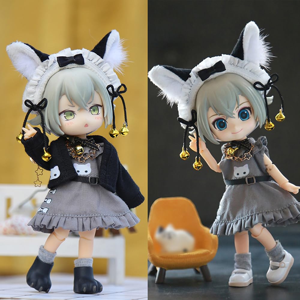 niannyyhouse OB11 Doll Clothes Cat Suit, 1/12 Scale, Action Figure Outfit