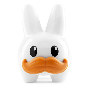 Kidrobot Happy Stache Labbit 10 Inch Vinyl Art Figure by Frank Kozik - White Edition