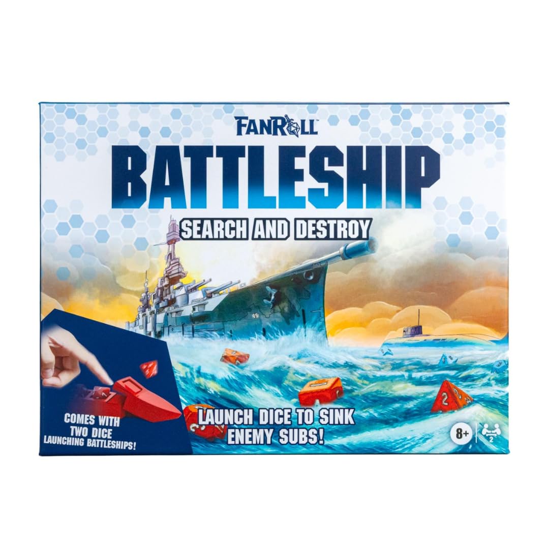 Fanroll Battleship Search and Destroy Board Game, Launch Dice to Sink Enemy Subs!