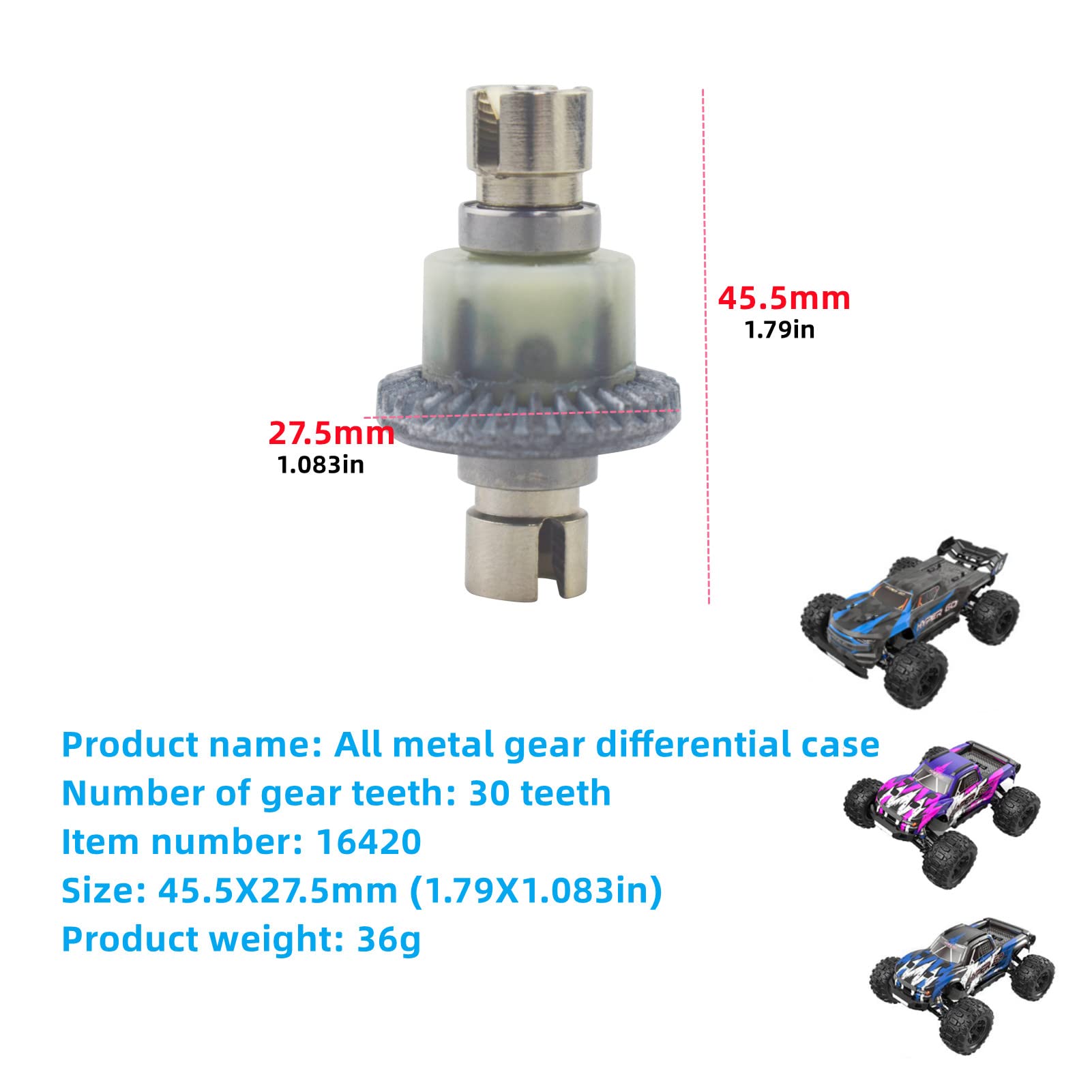 sea jump Accessories All Metal Gear Differential Case for MJX H16 H16P H16E H16H H16DR H16SC H16BM 16027 14301 JC16EP RCM029 HP161 HB17 RC Speed Car