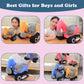 ELAINREN Simulation Pink Excavator Plush Toy Cool Digger Stuffed Gifts for Girls Cartoon Construction Truck Plushie Car Gifts/26x23cm