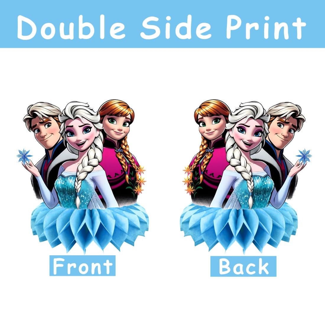 8Pcs Frozen Table Centerpieces Birthday Party Supplies Double Side Table Decorations for Frozen Party Decorations