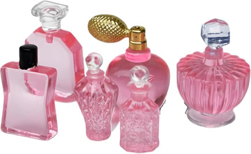 6Pcs Miniature Cosmetic Set - 1:12 Scale Realistic Perfume Bottles for Dollhouse Bathroom, Vanity, Beauty & Spa Theme, DIY Micro Scene, Collector