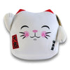 Lucky Cat Official 8" Plush, Cute Stuffed Animal Maneki Neko Anime Plush Waving Cat, White Color Cat Plush, Plushie Lucky Cat Waving Arm Stuffies