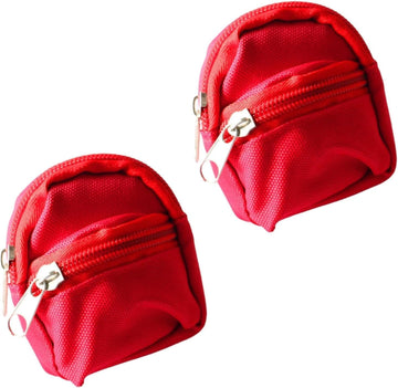 2Pcs Red Mini Doll Backpack School Bag Model Dollhouse School Accessory for 1/6 Scale Dollhouse Dollhouse Décor,Simulation Mini School Bag
