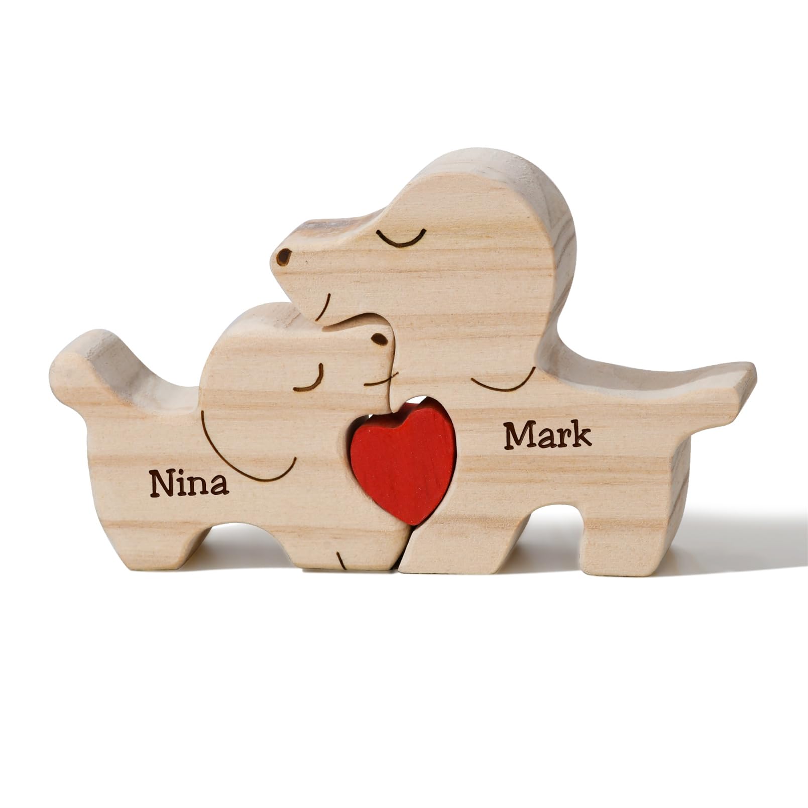 Personalized Wooden Puzzle with 2 Names,Wooden Elephant Puzzle,Customizable Wooden Puzzle for Home Decor and Thoughtful Gifts,Valentine's Day Gift