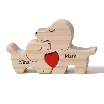 Personalized Wooden Puzzle with 2 Names,Wooden Elephant Puzzle,Customizable Wooden Puzzle for Home Decor and Thoughtful Gifts,Valentine's Day Gift