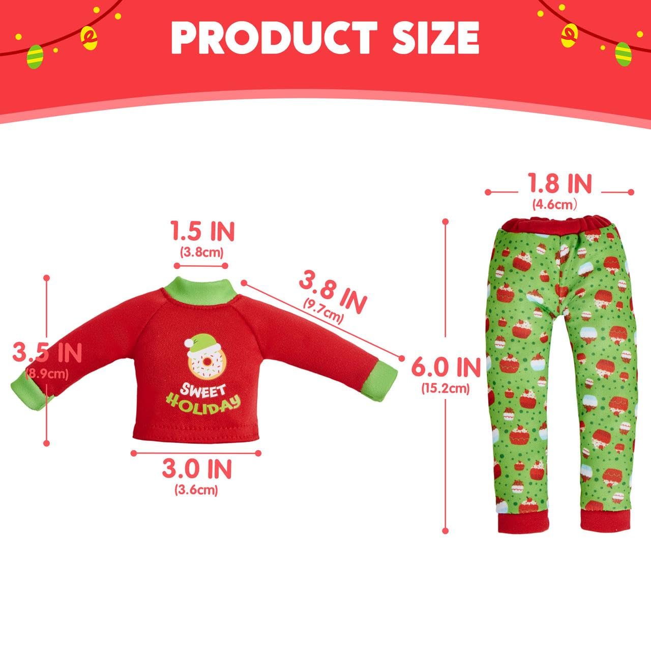 JOYIN 2 PCS Christmas Santa Ugly Sweaters for Doll, Cupcakes and Donuts Themed Naughty Christmas Doll Clothes Accessories for Holiday Room Party