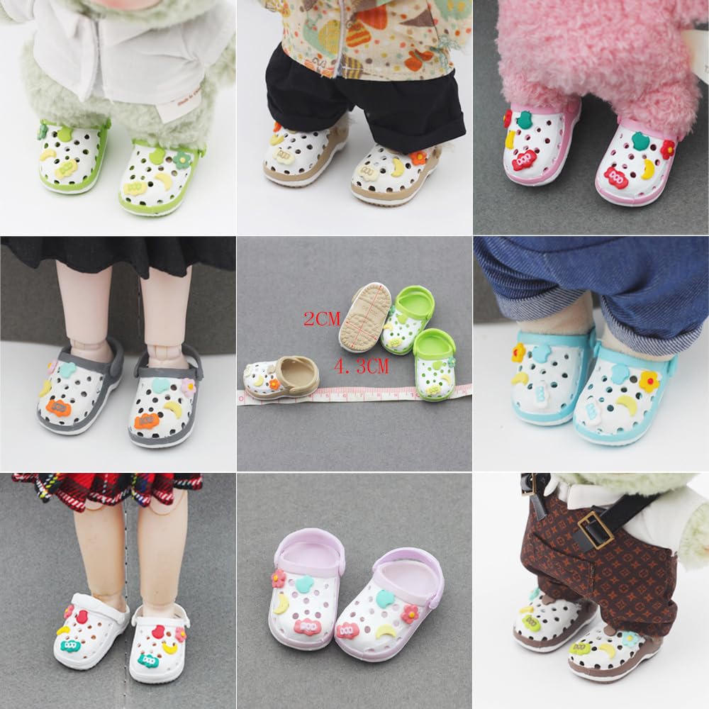 niannyyhouse 15cm 17cm Doll 1/6 BJD Shoes Length 4.3cm Doll Accessories Dressup (Pink+Gray)