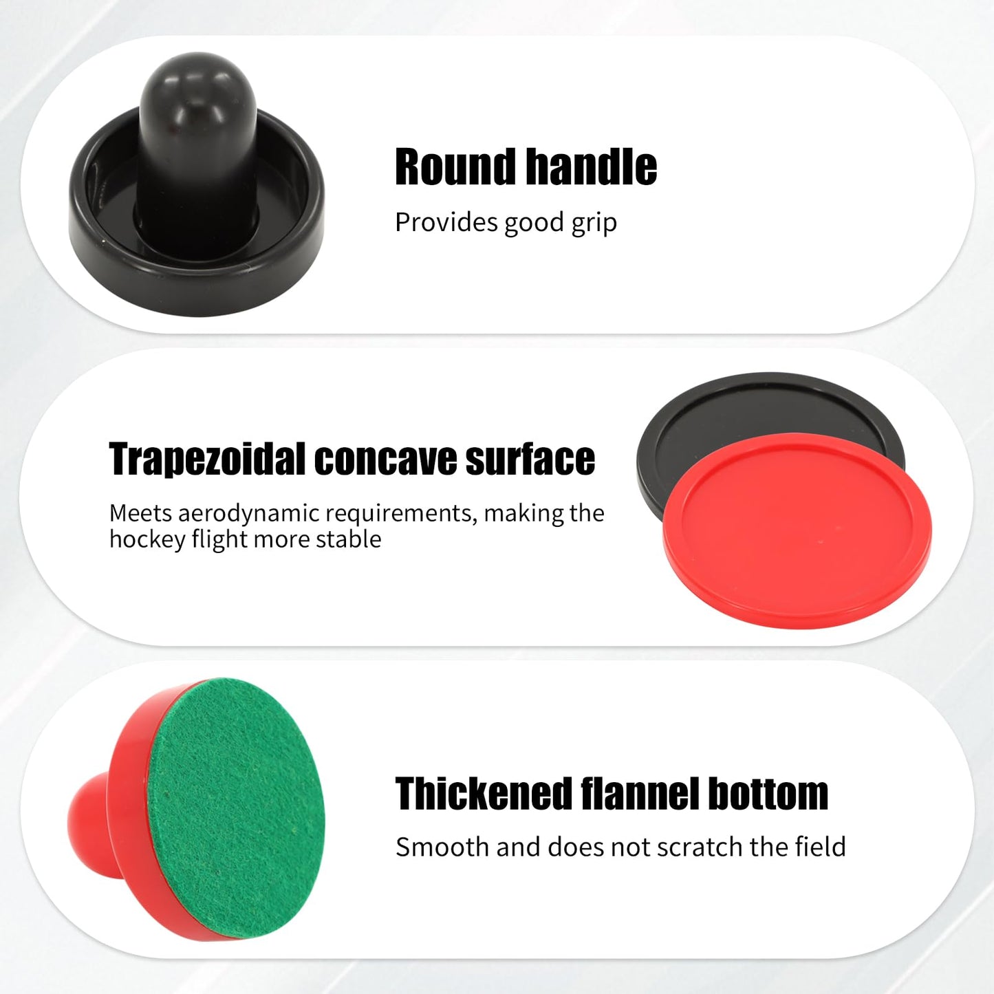 16Pcs Air Hockey Pucks and Paddles, Great Goal Handles Pushers Replacement Accessories for Game Tables(4 Pushers, 4 Pads, 8 Pucks)