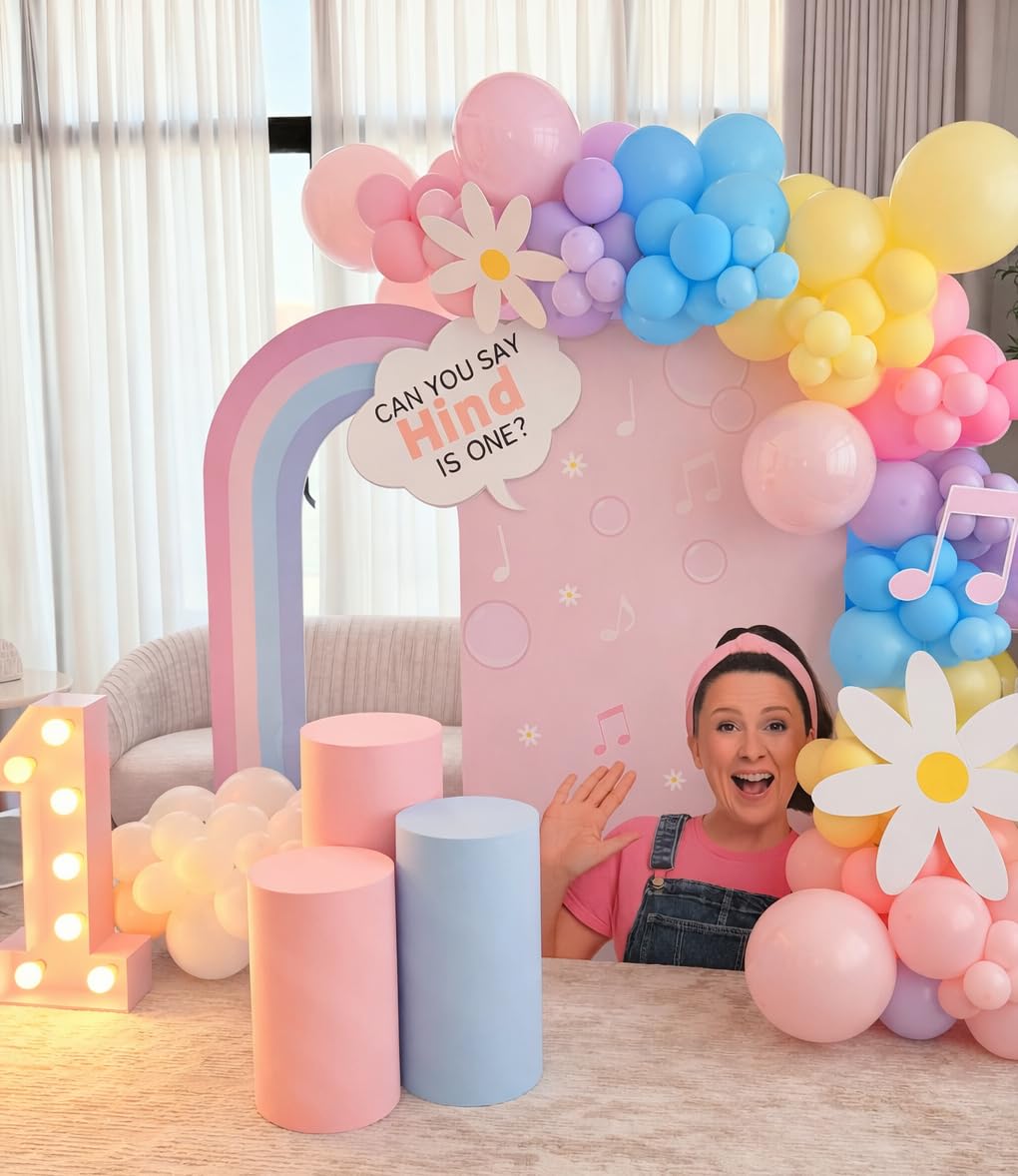 Beaumode Pastel Can You Say One Balloon Arch Garland Kit for Girls First Second Birthday Toddler Music Learning First Words Birthday Theme Party