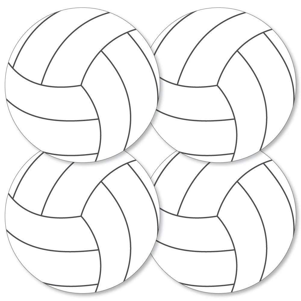 Big Dot of Happiness Volleyball Party Decorations - 20 Double-Sided Paper Cutouts, 5.5-Inch Premium Quality Sports-Themed Decor for Birthday, Baby