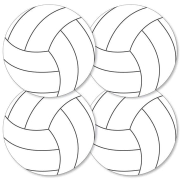 Big Dot of Happiness Volleyball Party Decorations - 20 Double-Sided Paper Cutouts, 5.5-Inch Premium Quality Sports-Themed Decor for Birthday, Baby