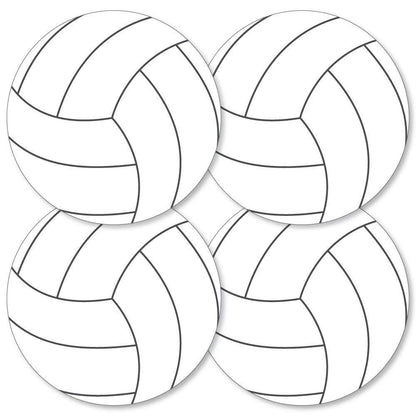 Big Dot of Happiness Volleyball Party Decorations - 20 Double-Sided Paper Cutouts, 5.5-Inch Premium Quality Sports-Themed Decor for Birthday, Baby