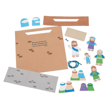 Fun Express Jesus Heals A Paralyzed Man 3D Sign Craft Kit - Makes 12- DIY Crafts for Kids and Sunday School Activities