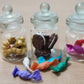 3pc Miniature Food Chocolate Cake Candy Cookie Dollhouse Cookie in Clear Glass Mini Bottle Fruit Food #MF092