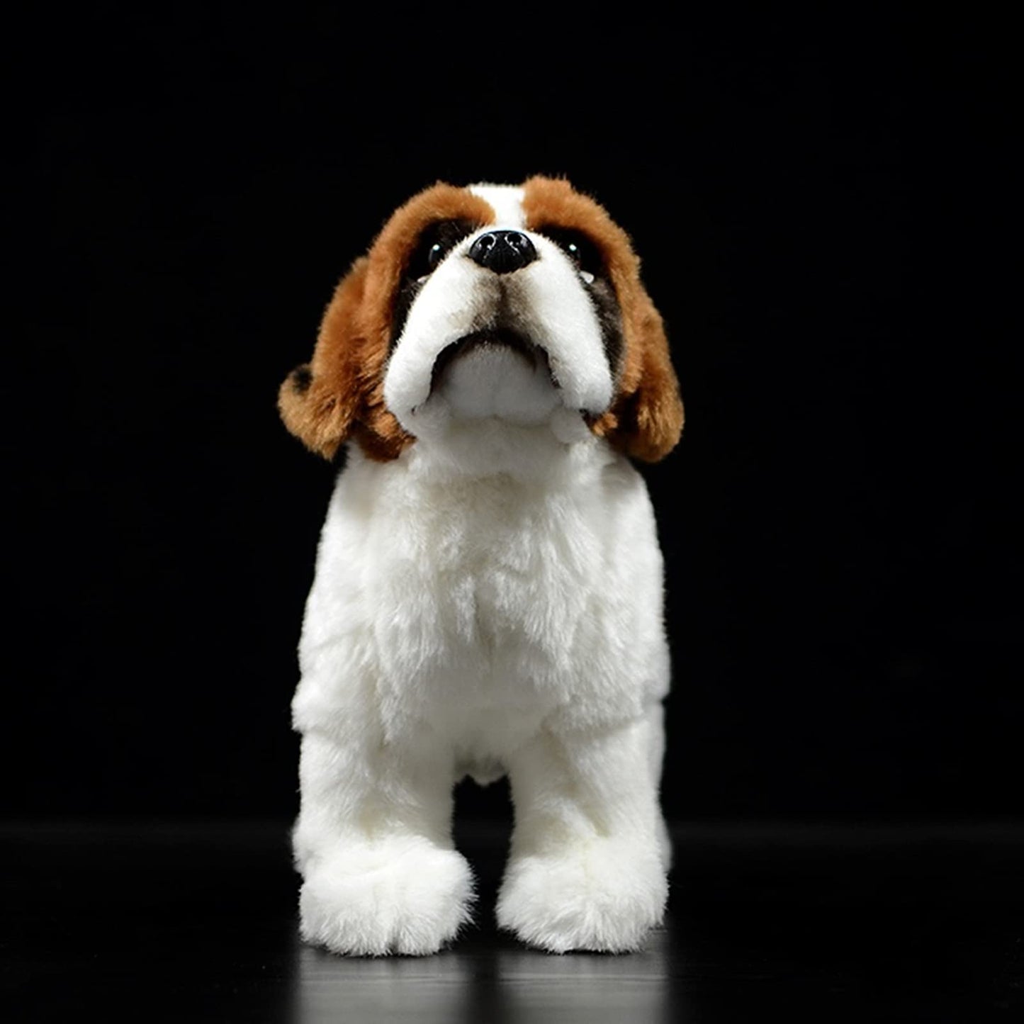 Realistic Saint Bernard Dog Plush Toy, Simulation Standing Pet 12 inch Saint Bernard Dog Stuffed Animal Puppy Model Toy, Unique Plush Gift Collection