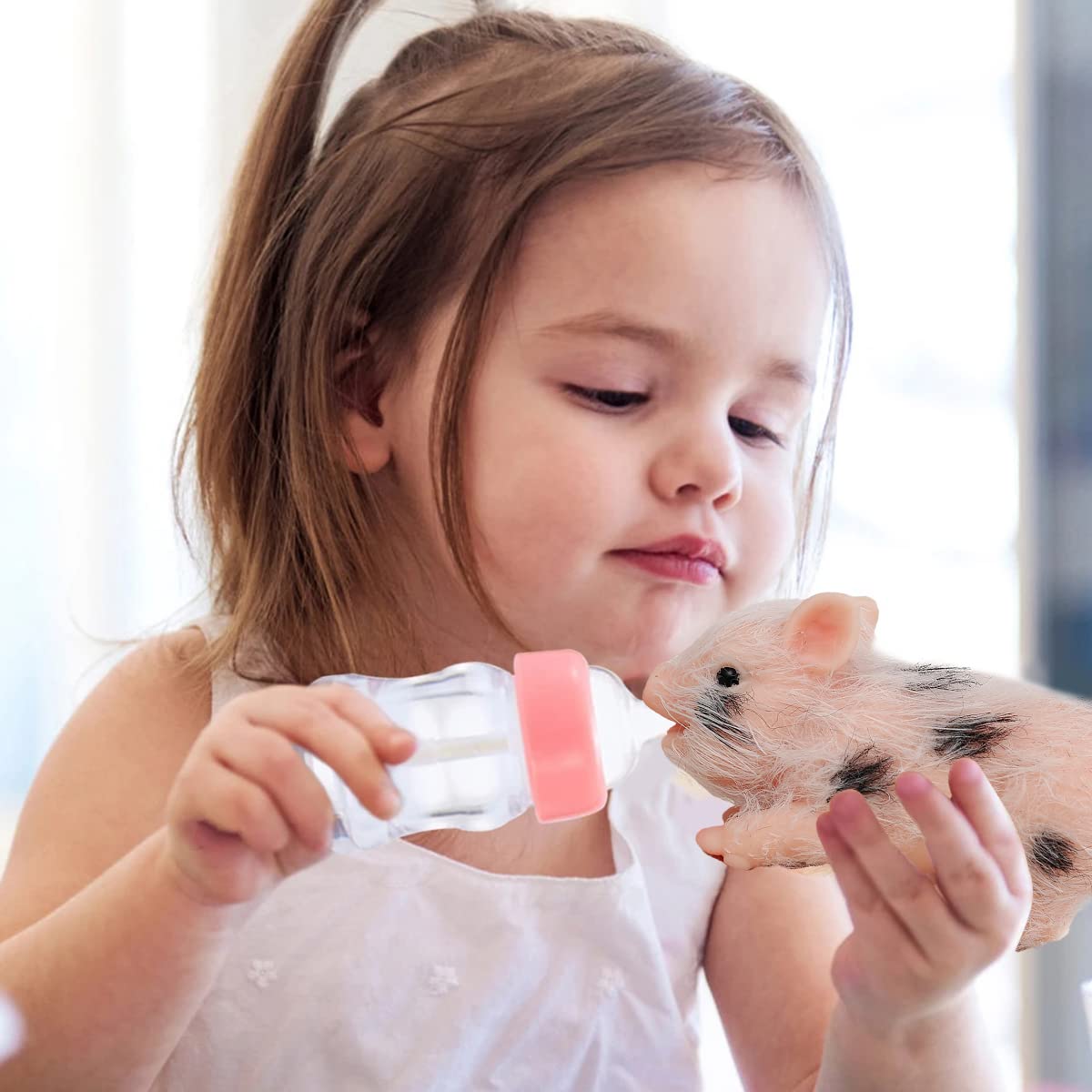Eummy Silicone Mini Animals Pig Set, 5 Inch Toys for Girls & Boys, Realistic Cute Baby Piggy Doll Soft Body, Item for Kids, Her, Birthday, Christmas