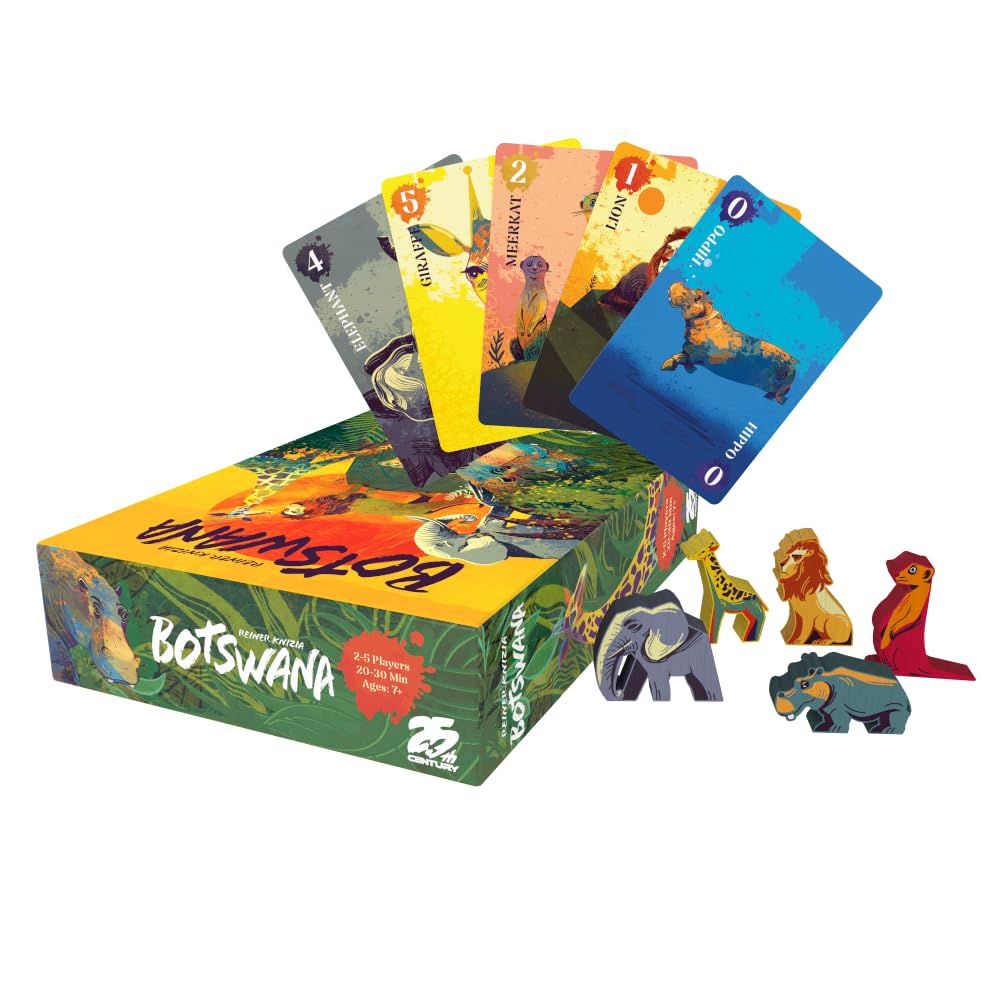 25th Century Games Botswana - Animal Collecting Strategy Card Game by Reiner Knizia Ages 7+ | 2-5 Players | 20-30 Min Playtime | Family-Friendly