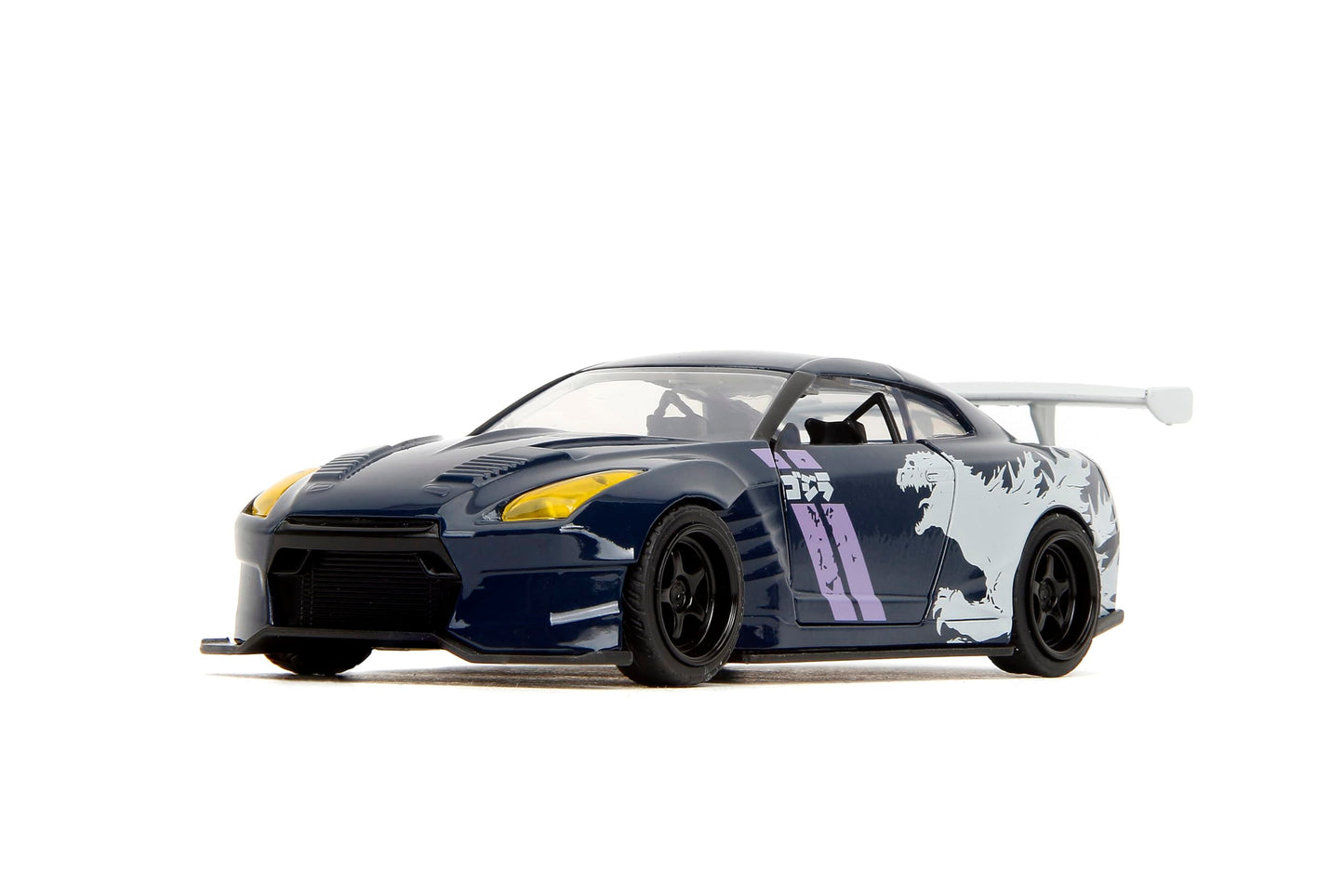 Jada Hollywood Rides 1:32 Scale Die-Cast 2009 Nissan GT-R (R35) Ben Sopra Godzilla - Opening Doors, Rubber Tires - Collectible for Adults - Toho