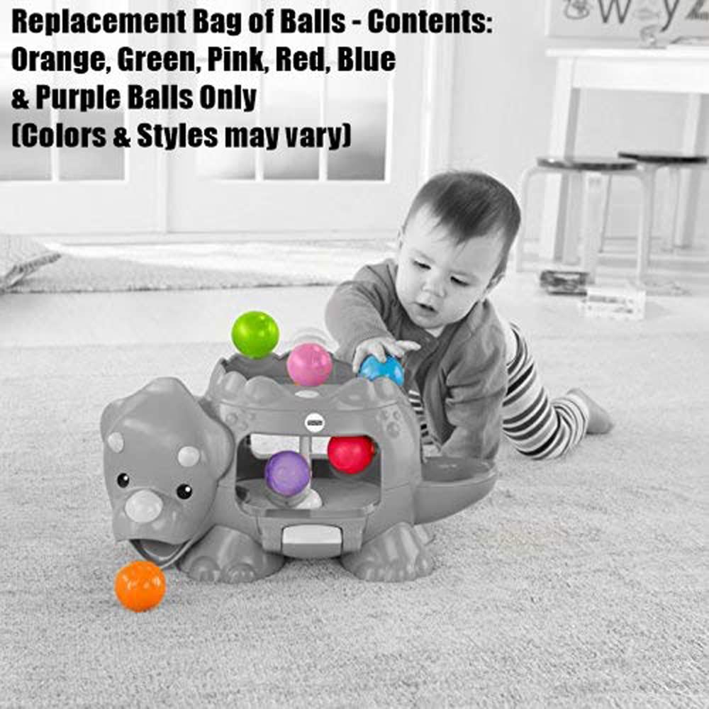 Replacement Parts for Poppity Pop Musical Dino - BMM00 ~ FPM15 ~ W1392 ~ Fisher-Price Go Baby Go Musical Dino Playset ~ Includes 6 Colorful Balls -