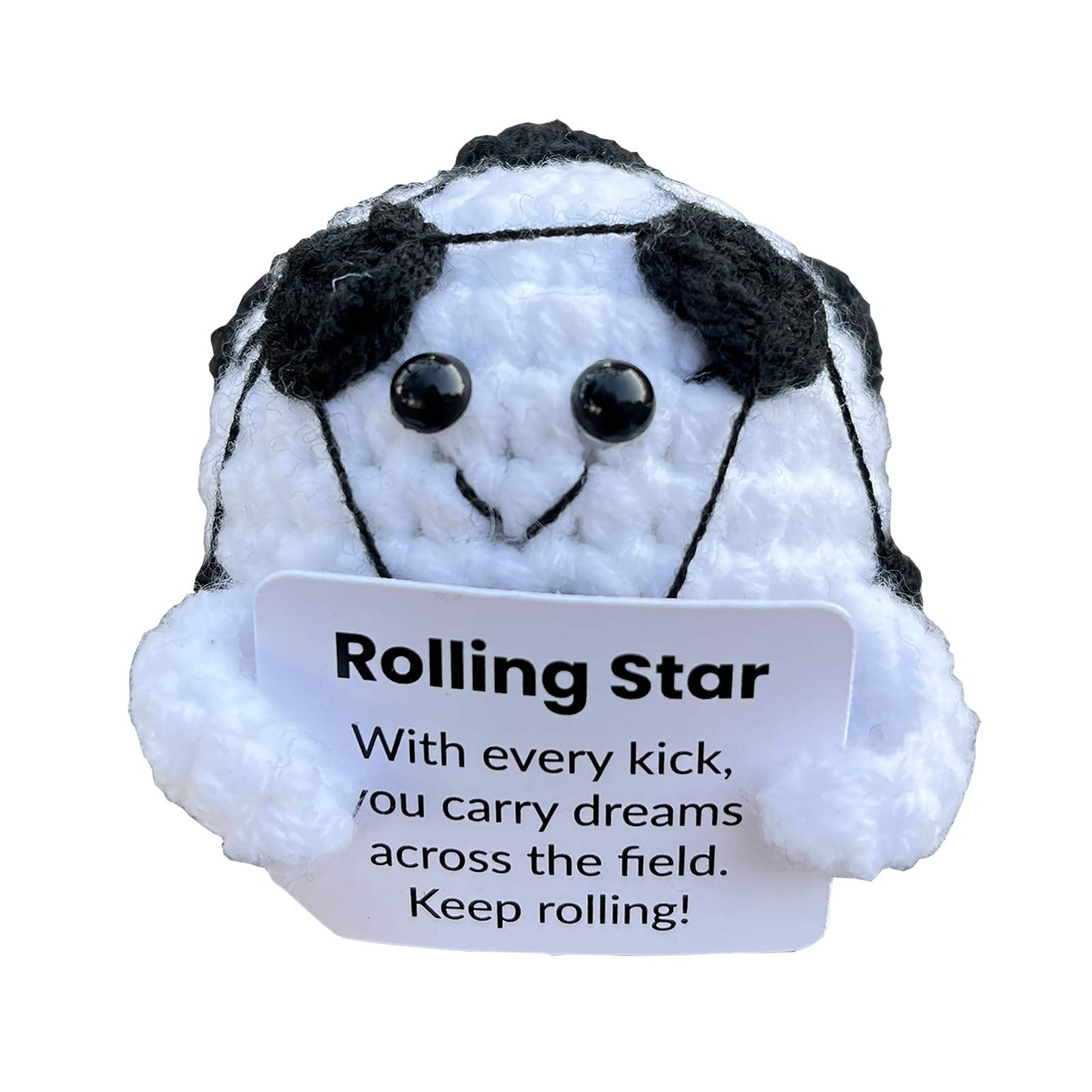 PLWalker Soccer Emotional Support Soccer Ball Gifts Plush Plushy, Positive Crochet Stuffed Doll Inspirational Plushies