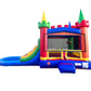 Pogo Bounce House Inflatable Jump Castle Dual Lane Water Slide, Rainbow