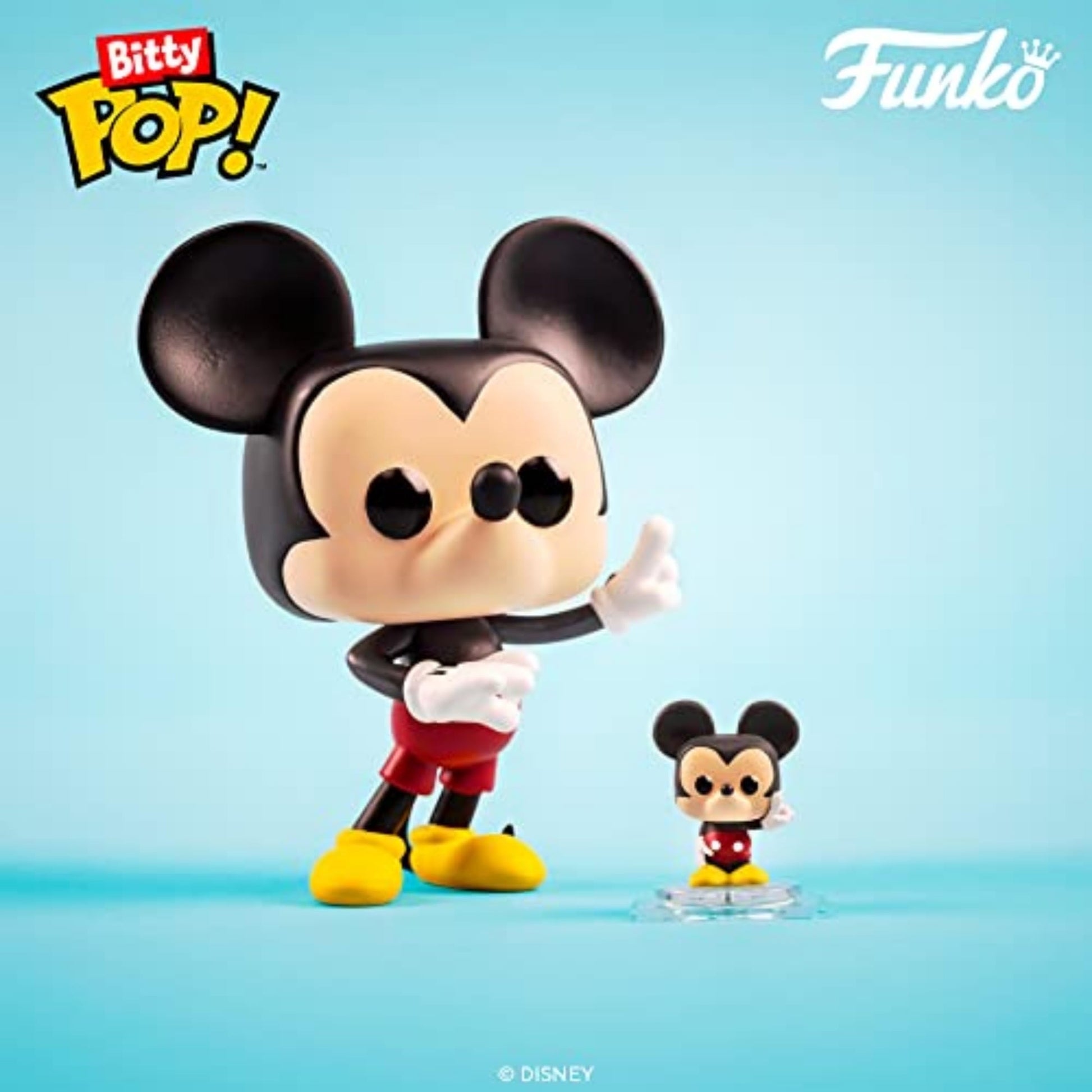 Funko Bitty POP! Disney - Mickey, 4-Pack - Mickey Mouse, Minnie Mouse (Pink Dress), Pluto and A Surprise Mystery Mini Figure - 0.9 Inch (2.2 Cm)