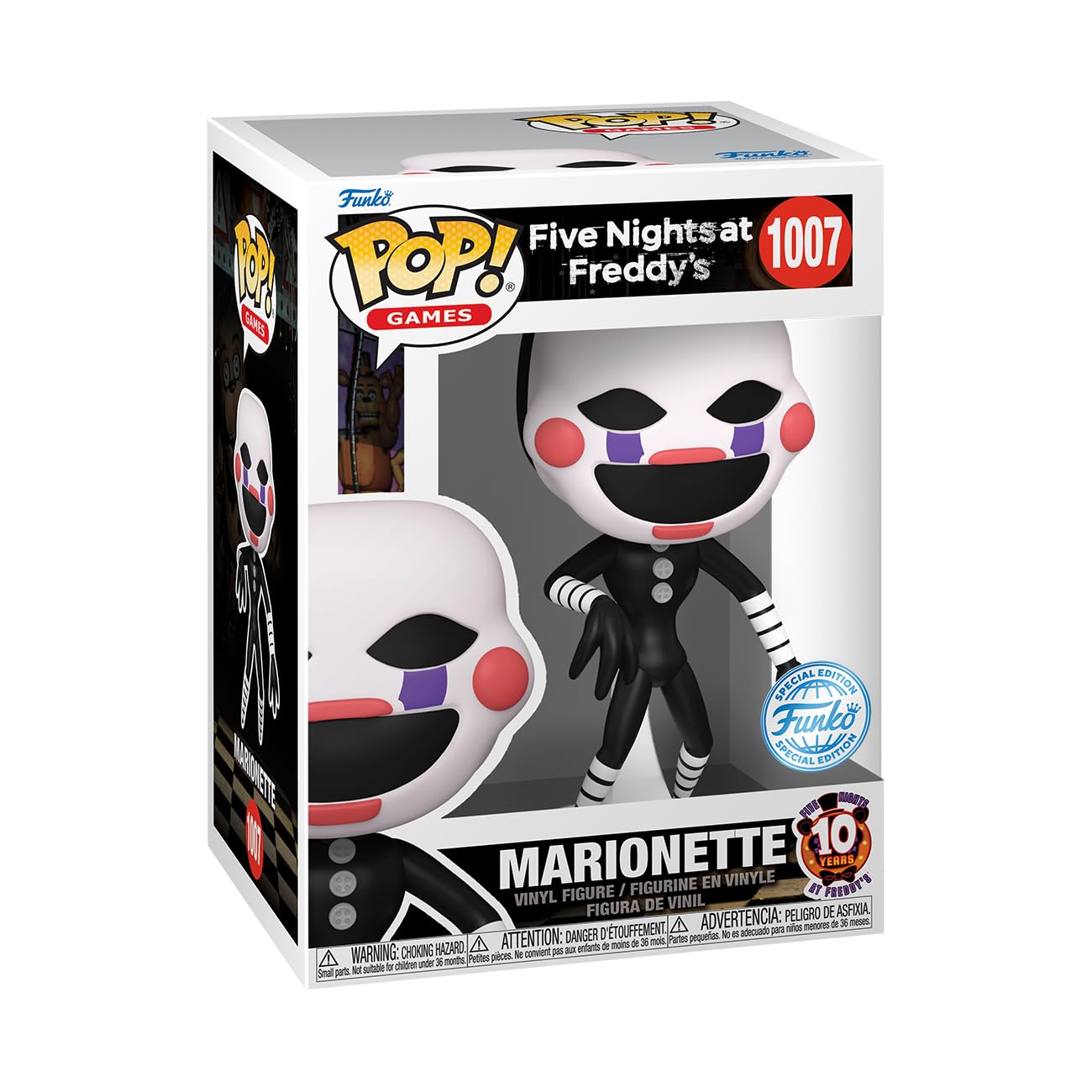 Funko Pop! Games Five Nights at Freddy's Marionette Vinyl Figure, 4.55 inches, 10 Years Anniversary Edition