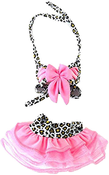 American Fashion World Animal Print Bikini with Pink Trim for 14-Inch Dolls | Premium Quality & Trendy Design