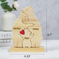 Personalized Wooden Polar Bear Puzzle with 2-7 Family Name, Custom Family Bear Puzzle Gifts for Home Decor, Customized Name Gift for Wooden