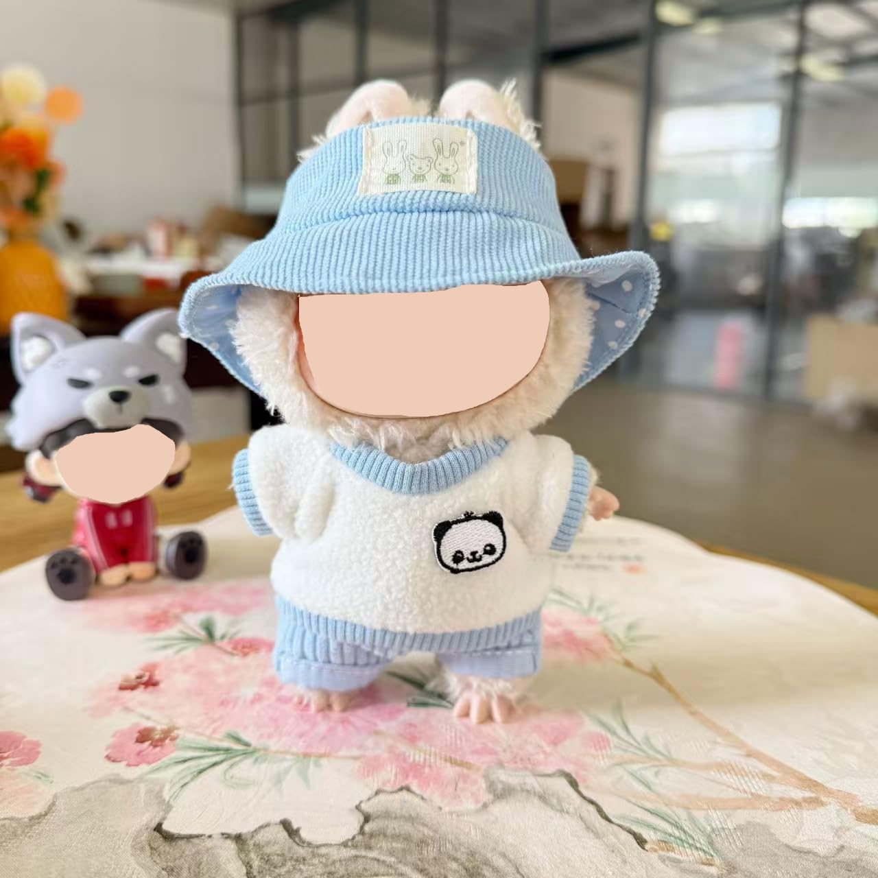 Clothes for Labubu Doll,Clothes for Dolls Accessories,Cute Outfit 4 Pieces Set Doll Clothes Compatible with Labubu 15cm&17cm ,Doll Clothing Set