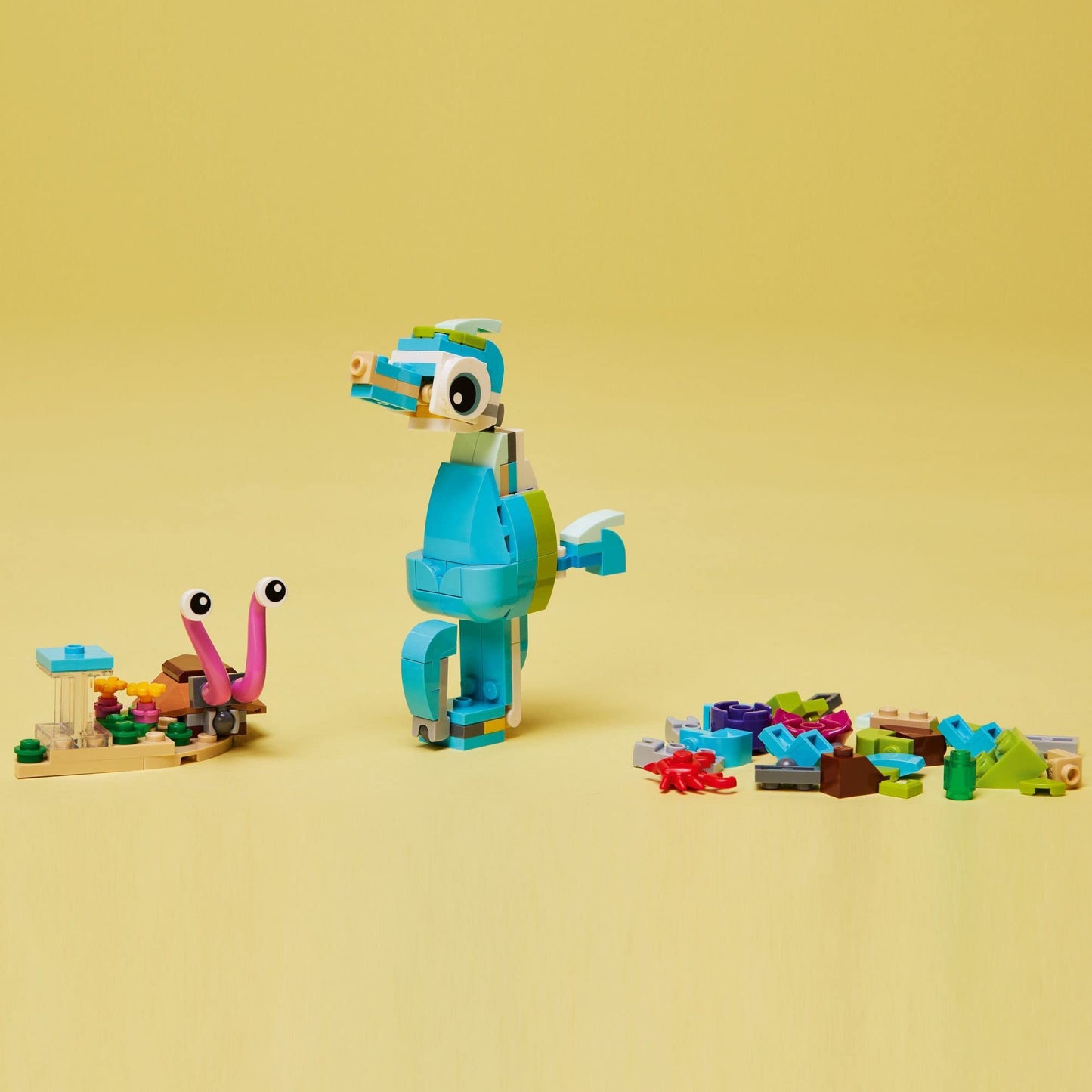 LEGO Creator 3 in 1 Dolphin and Turtle Toys for Kids, Transforms to Seahorse and Sea Snail or to Swimming Fish and Crab, Toy Sea Animal Figures
