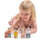 Tender Leaf Toys - The Leaf Family - 4 Pcs Wooden Family Mini Dolls Playset for Children, Kids Miniature Pretend Play Dollhouse Figures, Includes