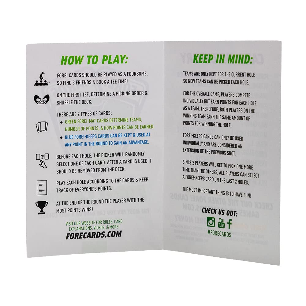 Fore! Cards On-Course Golf Card Game & Expansion Pack Bundle - Fun Golf Games with Classic & Crazy Formats for Foursomes - Unique Golf Gift for Men