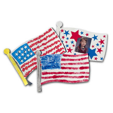 Roylco Flag Designer - 24 Pre-Cut Blank Cardstock Flags | Paint, Markers & Collage | History, Classroom & Team Activities | Ages 4+
