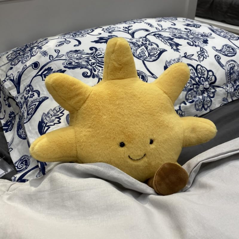 XIZHI Fun Sun Plush Cute Stuffed Animal Plush Pillow Toys Smile Moon Sunshine Plushie Toy Gift for Children's Birthday and Christmas Decor (Sun)